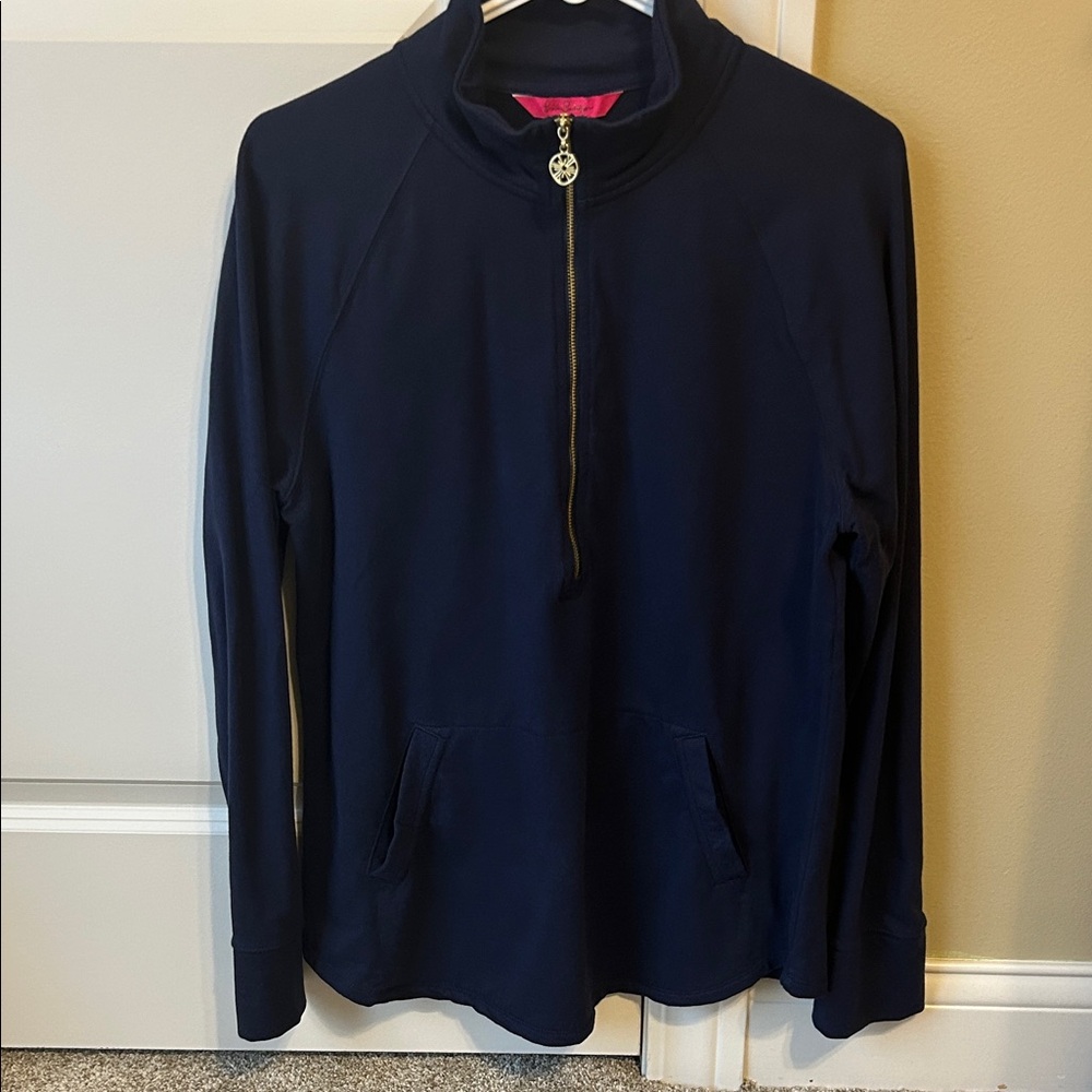 Lilly Pulitzer Navy Blue Pullover with Gold Accents